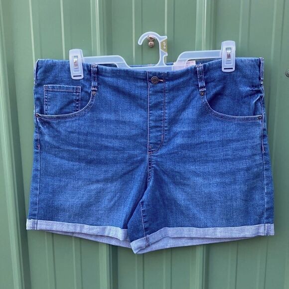 Women’s Denim Rolled Cuff Comfy Shorts 2-Pack Size XL - Picture 4 of 16